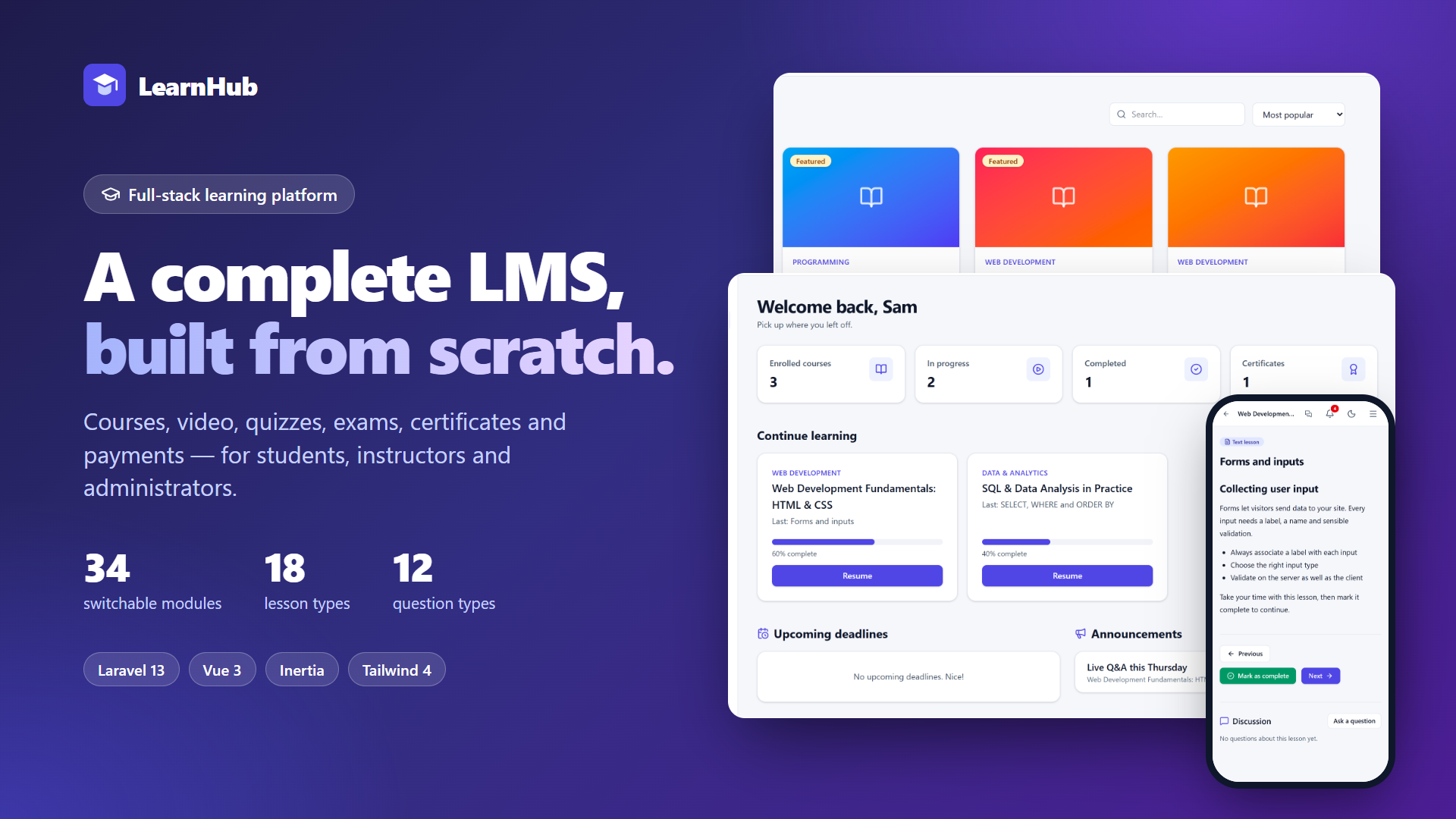 LearnHub: Full-Featured Learning Management System